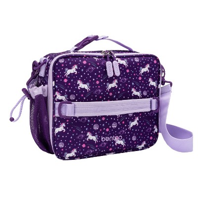 Bentgo Kids Prints Deluxe Insulated Lunch Bag, Purple, Children, Handle, Rectangle, Lunch Bag, Maximalism