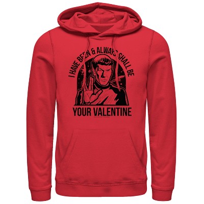 Men's Star Trek: The Original Series Spock Always Shall Be Valentine Pull Over Hoodie