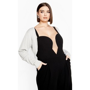 Women's Plus Size Belle Metallic Bolero - silver | CITY CHIC - 1 of 4