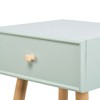 Nordlys 1-Drawer Wood and Natural Rattan Nightstand Exotic Boho Bedroom - 2 of 4