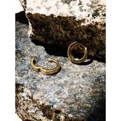 ABLE Women's 24/7 Hinge Hoops, Gold Vermeil