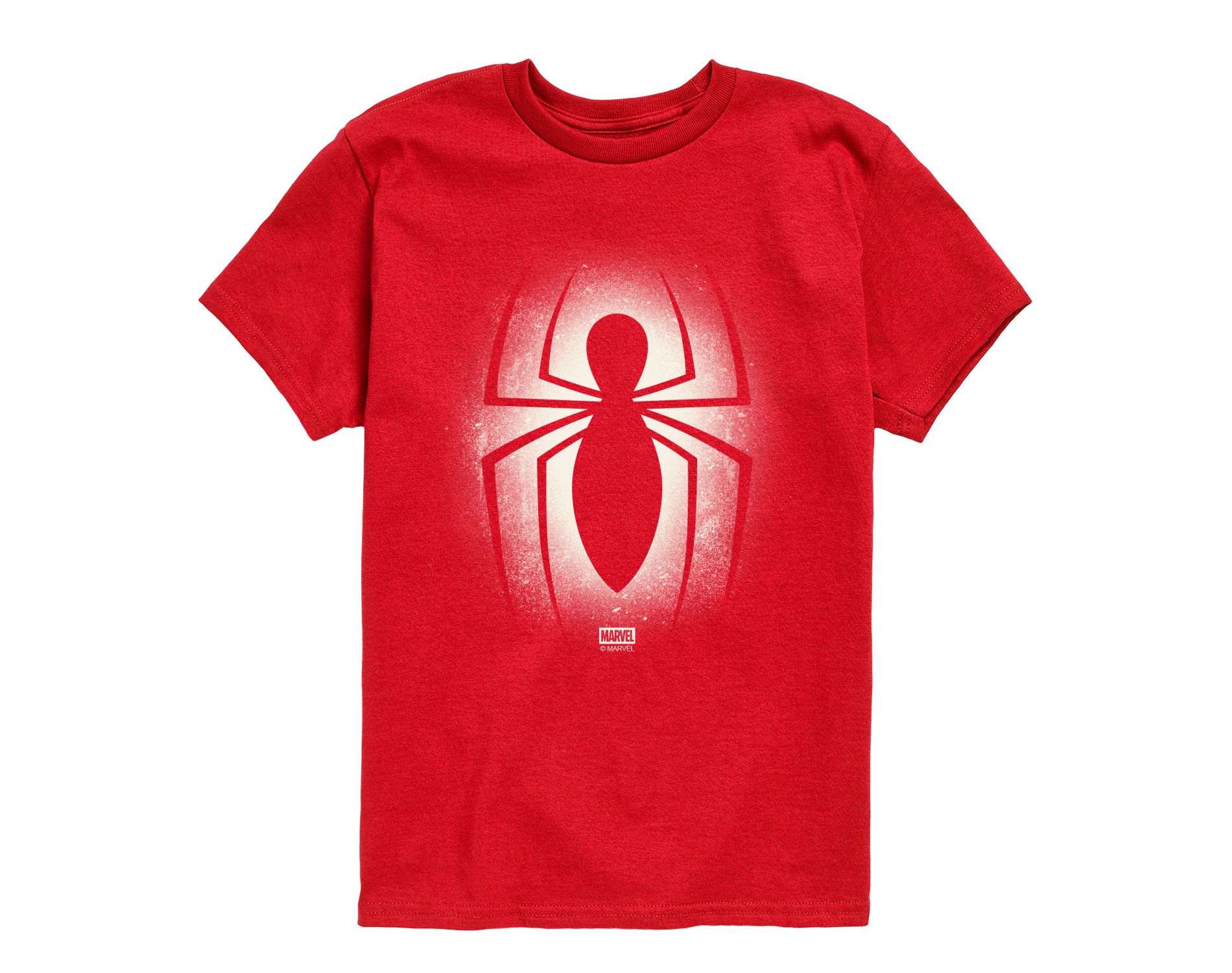 Boys' Marvel Spider-Man Logo Graffiti Short Sleeve Graphic T-Shirt - Red - Large