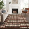 Modern Large Striped Geometric Machine Washable Area Rug Stain Resistant Throw Carpet Non Slip Low Pile Mat - 2 of 4