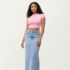 Anna-Kaci Women's High Waist Denim Maxi Skirt with Embroidered Bow Details and Clean Straight Silhouette Featuring a Structured Waist - 4 of 4