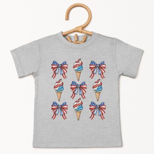 The Juniper Shop Patriotic Ice Cream Stacked Coquette Toddler Short Sleeve Tee - 1 of 4