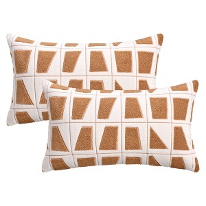 REGALWOVEN Geometric Soft Plush Modern Decorative Throw Pillows Cases 2 Pcs - 1 of 4