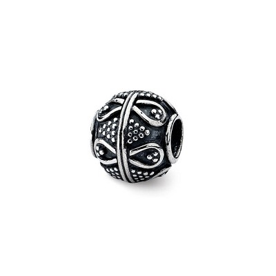 Black Bow Jewelry Sterling Silver Antiqued Textured Infinity Design Bead Charm