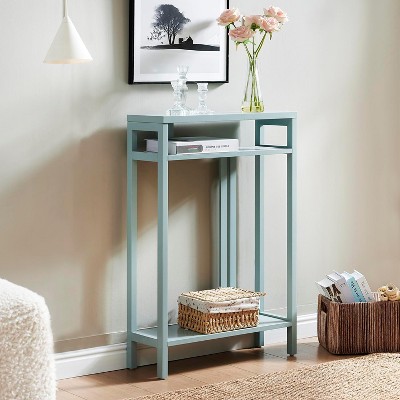 Kings Brand Furniture Wood Console Table with 2 Shelves - Minimalist Entryway Table