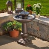 Smart Solar 29.75" Chatsworth Solar on Demand 2-Tiered Fountain - Bronze: Outdoor Garden, Concrete Material, No Tools Assembly - 2 of 3