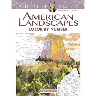 Creative Haven American Landscapes Color by Number Coloring Book - (Creative Haven Coloring Books) by  Diego Jourdan Pereira (Paperback)