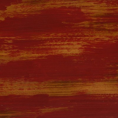 Distressed Maroon Walnut Wood and Metal Rectangular Cocktail Table