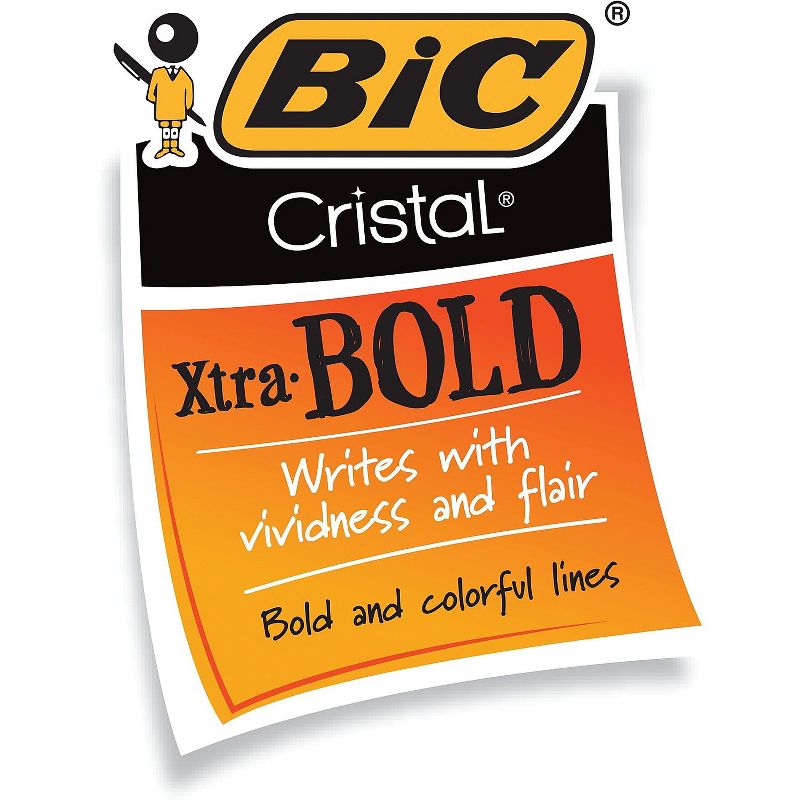 BIC Cristal Xtra Bold Stick Ballpoint Pen  Bold 1.6mm  Assorted Ink/Barrel  24/Pack MSBAPP241AST, 4 of 7