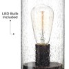 360 Lighting Libby Industrial Accent Table Lamps 12" High Set of 2 Bronze Metal Edison Bulbs Seeded Glass Shade for Bedroom Bedside Nightstand Office - 2 of 4
