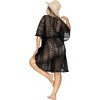 LA LEELA Women's House Daily Routine Evening Wear Vacation Holiday Casual Loungewear Relaxed Fit Caftan Midi Casual Sundress Medium-Large Black, Solid - 3 of 4