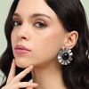 SOHI Women's Onyx Black Casual Drop Earrings - 3 of 4