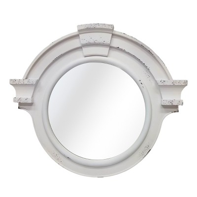 VIP Wood 20.5 in. White Round Mirror