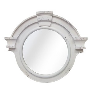VIP Wood 20.5 in. White Round Mirror - 1 of 2