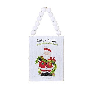 Ganz 4.75 In Santa Holiday Message Ornament Christmas Beaded Hanger Tree Ornaments - 1 of 3