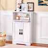VECELO Bathroom Storage Cabinet Wooden Floor Cabinet with 2 Doors & Roll Toilet Paper Holder, White - 4 of 4