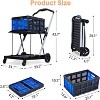 Foldable Shopping Cart with Wheels, 2-Layer Portable Multi-Function Cart with Detachable Storage Box for Home, Grocery, Supermarket, Warehouse - 2 of 4