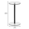 iDesign Round Pedestal Drink Table for Small Spaces - Clear/Matte Black - 3 of 4