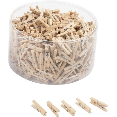 Juvale Mini Wooden Clothespins - 500-Piece Unfinished Wooden Clips for Crafts, Photo Clips, Home Decoration, 0.5 x 0.5 x 0.98 inches