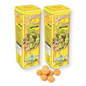 Chiostro di Saronno SOFT LEMON Amaretti Cookies Tower Tin 6.35 Oz. / 180 G. (Pack of 2) - 1 of 4