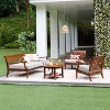 Cambridge Casual Maine Mahogany Wood Outdoor Sofa Daybed with Oyster Cushion: Weather-Resistant Patio Furniture - 3 of 4