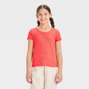 Girls' Short Sleeve Textured T-Shirt - Cat & Jack™ - 1 of 3