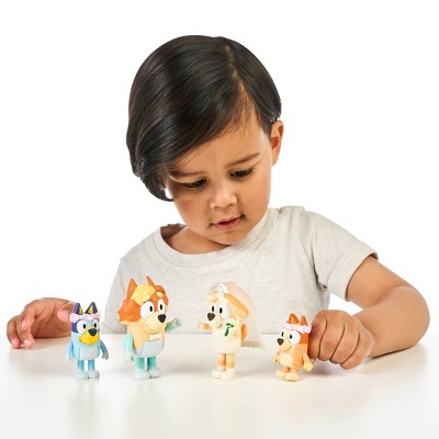 Bluey Wedding Time Figures Set with Uncle Rad, Frisky, Bluey, and Bingo