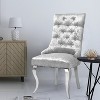 Luxury Velvet Lion Knocker Dining Room Chair High Back - 2 of 4