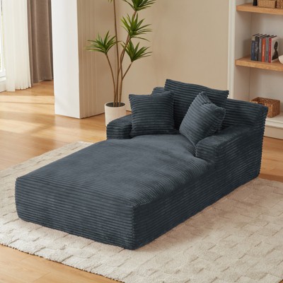 Aukfa 78.7" Corduroy Recliner Sofa Bed , No Assembly , Oversized Upholstered ,2 Pillows Chaise for Living Room & Bedroom