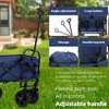 NAYSAYE Wagons Collapsible Utility Cart with Dual Layer Design and Liner Set for Outdoor Adventures, Dark Blue, 25.98"*17.32"*37.4" - 4 of 4