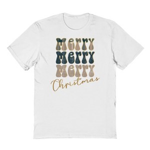 Rerun Island Men's Christmas Merrymerry Short Sleeve Graphic Cotton T-shirt - 1 of 1