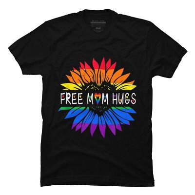 Adult Design By Humans Free Mom Hugs Pride Sunflower Hearts By T-Shirt