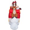 Gemmy Lightshow Airblown Inflatable Sewn in Micro LED Santa and Sleigh Takeoff Scene, 5.5 ft Tall - 3 of 4