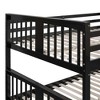 Sapphtopaz Space-Saving Bunk Bed for Teens/Adults, Simple Convertible Wooden Bed Frame with Ladder & Guardrails for Bedroom, Kids Room - 2 of 4