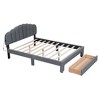 NicBex Queen Upholstered Bed Frame with 1 Large Drawer,Shell-Shaped Headboard with LED Light and 2 USB Ports,No Box Spring Needed,Easy Assembly - 4 of 4