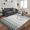 Washable Vintage Printed Rug Non Slip Low Pile Rug Soft Geometric Throw Floor Cover Foldable Indoor Carpet for Living Room Bedroom - 3 of 4