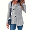 Coolmee Women's Business Casual Blouses V Neck 3/4 Sleeve Shirts Hollow Out Tops - 2 of 4