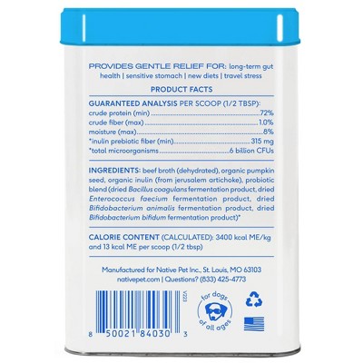 Native Pet Probiotic Supplement Powder with Bone Broth for Dogs - 4.1oz_4