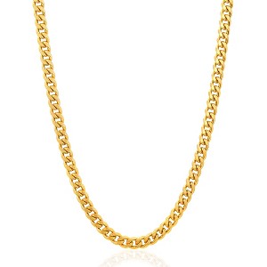 Crucible Men's Beveled Edge Curb Chain Gold Steel Necklace - 1 of 4