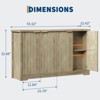 Fluted Buffet Sideboard Cabinet with Storage, 2/4 Doors & Adjustable Shelf,Handle,Spacious Tabletop,Modern Wood Coffee Bar Console Table - 3 of 4