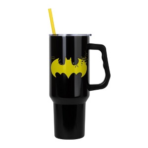 Silver Buffalo DC Comics Batman Logo 40-Ounce Stainless Steel Tumbler With Handle - 1 of 4