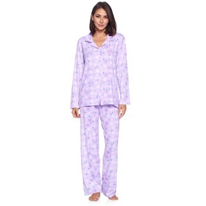 Casual Nights Women's Long Sleeve Rayon Button Down Pajama Set - 1 of 4