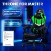 LUCKRACER Adjustable Reclining Ergonomic Faux Leather Swiveling PC & Racing Game Chair with Footrest - 4 of 4