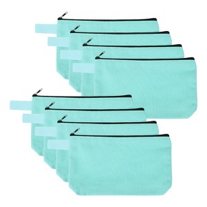 Unique Bargains Canvas Plain Zipper Toiletry Makeup Organizing Bags 8 Pcs - 1 of 4