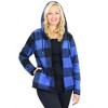 Galaxy J. Come Women's  Loose Fit  Heavyweight Polar Fleece Plaid Hoodie With Faux Shearling Lining - 2 of 4