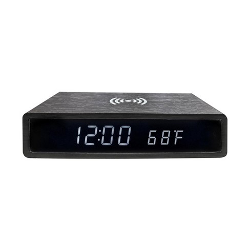 Ztech Wireless Charger Clock With Led Clock, Black : Target