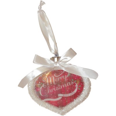 Northlight 4.5" LED Lighted "Merry Christmas With Love" Onion Drop Christmas Ornament - White/Pink